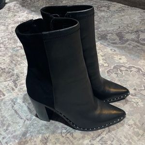 Aldo studded mid length booties leather suede 6